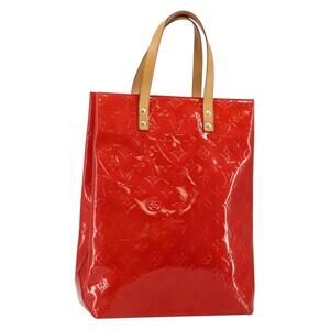 LOUIS VUITTON Monogram Vernis Reade MM Hand Bag Red Rouge M91086 LV Auth gh948